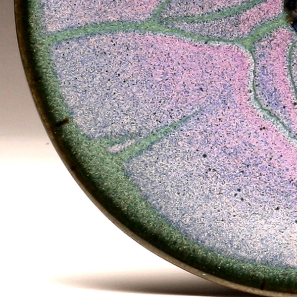 DH037 8" Purple and Teal Flower Platter