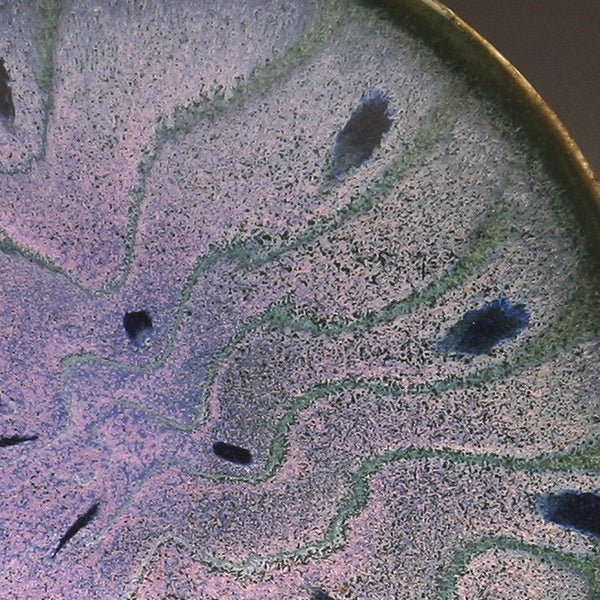 DH038 8" Purple and Teal Waves Platter