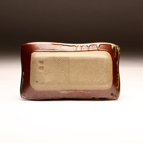 DH239 Rectangular Plate in White, Red, Purple, Teal and Tenmoku