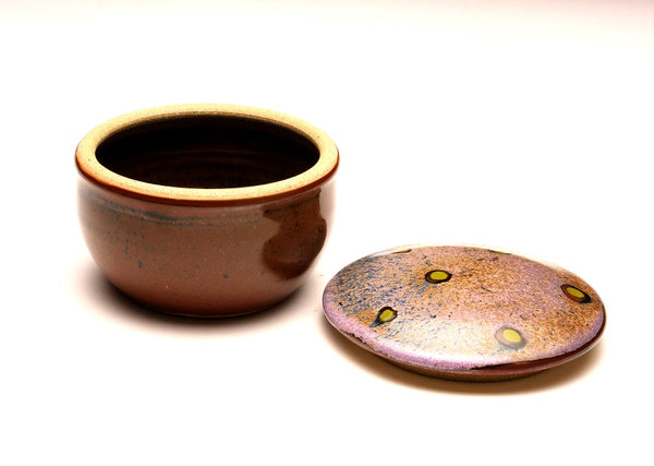 GH052 Covered box, purple over black, and chartreuse spots