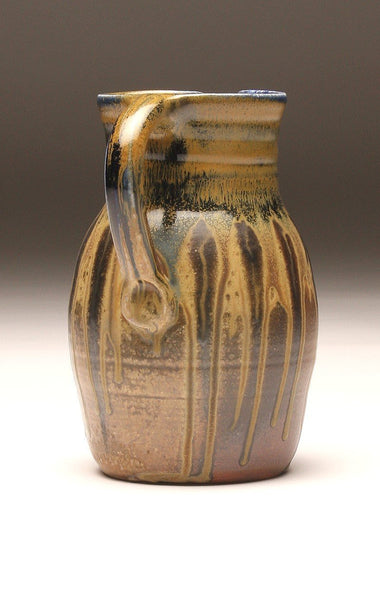 GH059 half-gallon pitcher woodfired black and gold