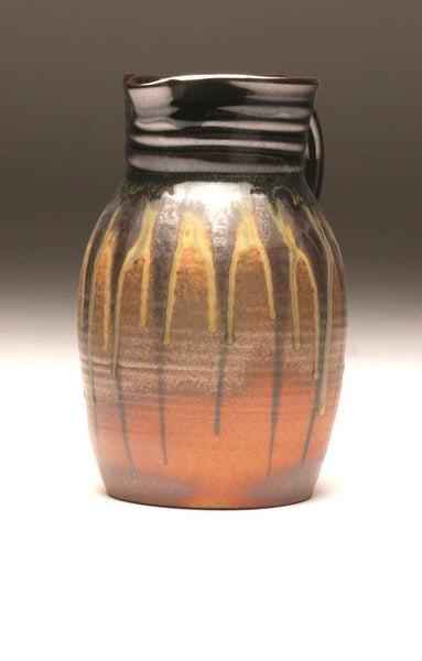 GH060 half-gallon pitcher woodfired black and gold