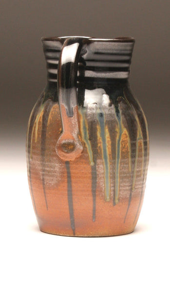 GH060 half-gallon pitcher woodfired black and gold