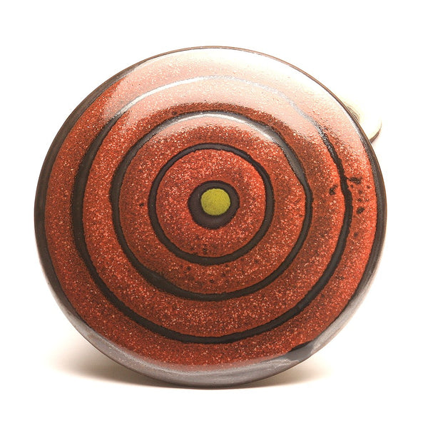 GH088 Red, Black, and Chartreuse Dot  Covered Box