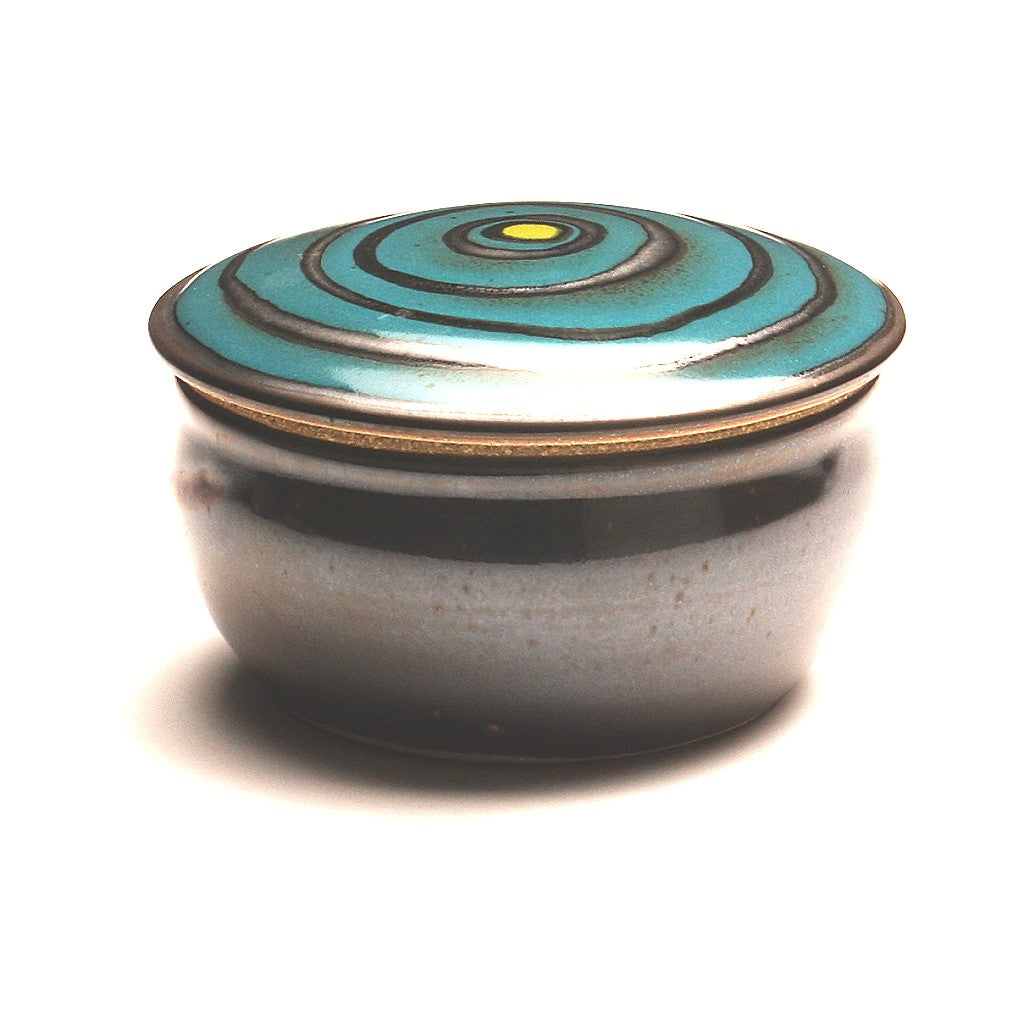 GH090 Peacock Blue, Chartreuse and Black Covered Box