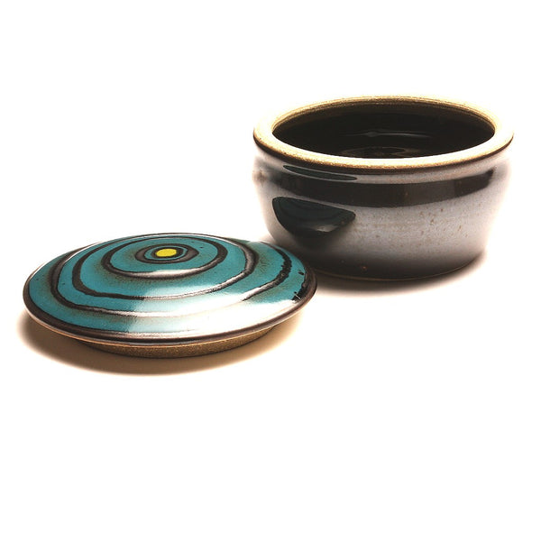 GH090 Peacock Blue, Chartreuse and Black Covered Box