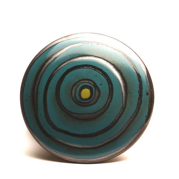 GH090 Peacock Blue, Chartreuse and Black Covered Box
