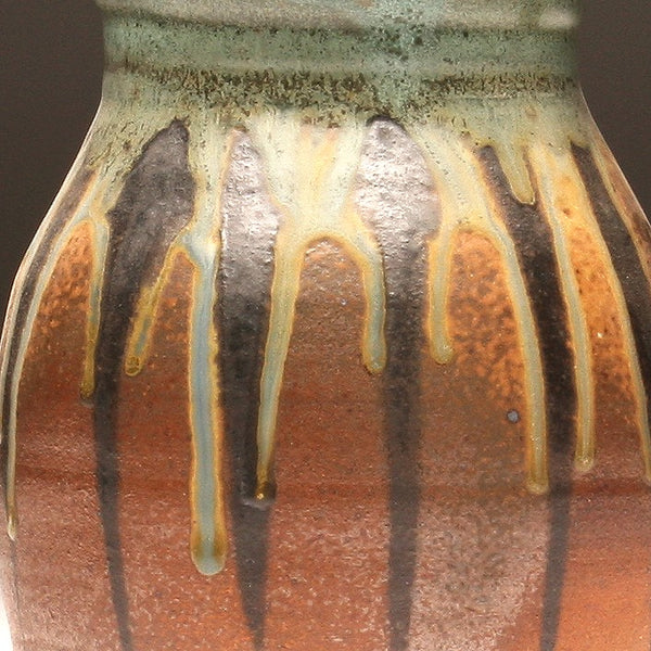GH112 half-gallon pitcher woodfired teal and ash