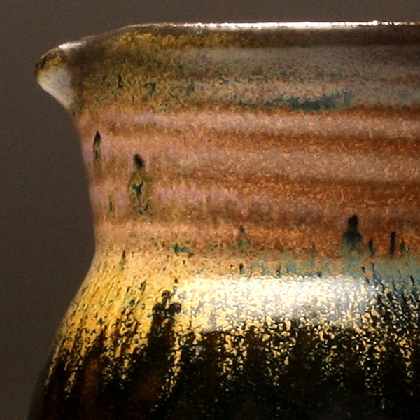 GH114 half-gallon pitcher woodfired purple and black