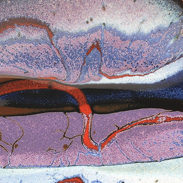 DH201 8" Landscape Platter in Blue, Red, Purple, and Tenmoku