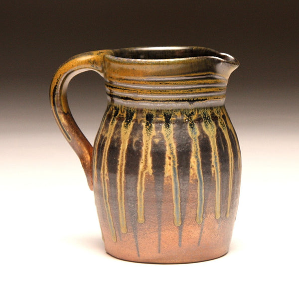 GH208 quart pitcher woodfired black and gold