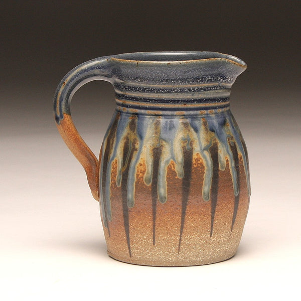 GH213 quart pitcher woodfired blue and ash
