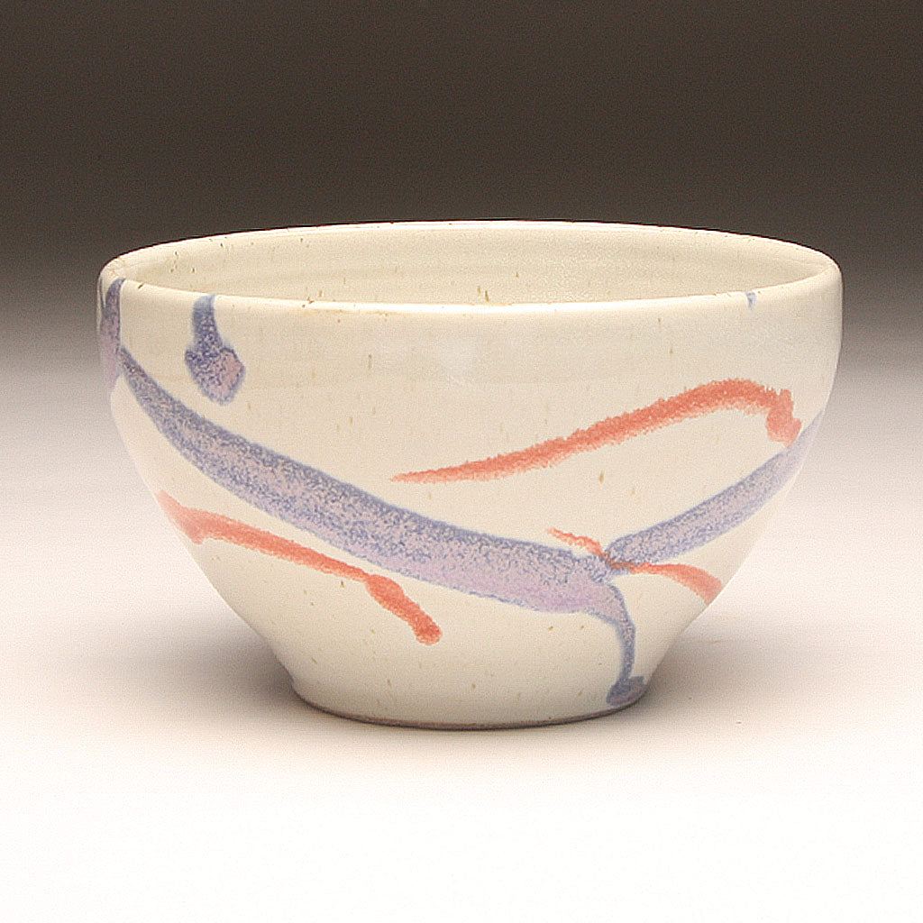GH221 medium white trailed carnival bowl
