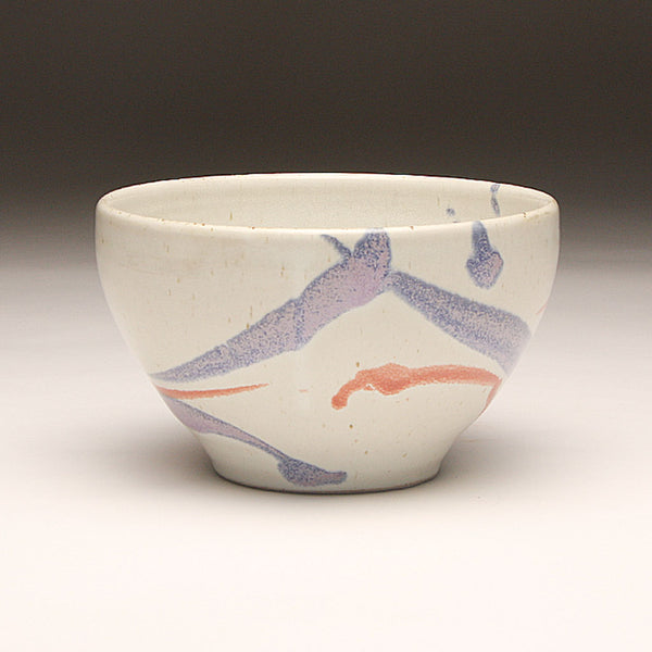 GH221 medium white trailed carnival bowl