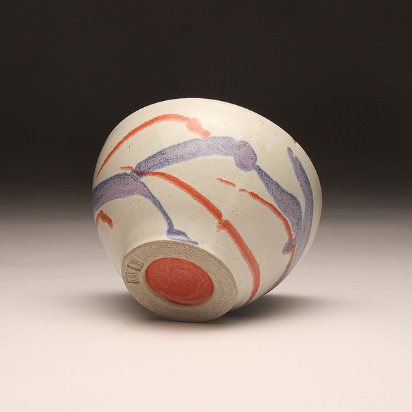 GH221 medium white trailed carnival bowl