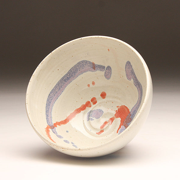GH222 medium white trailed carnival bowl
