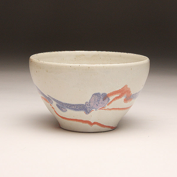 GH222 medium white trailed carnival bowl