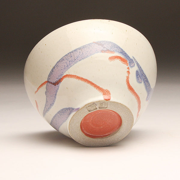 GH222 medium white trailed carnival bowl