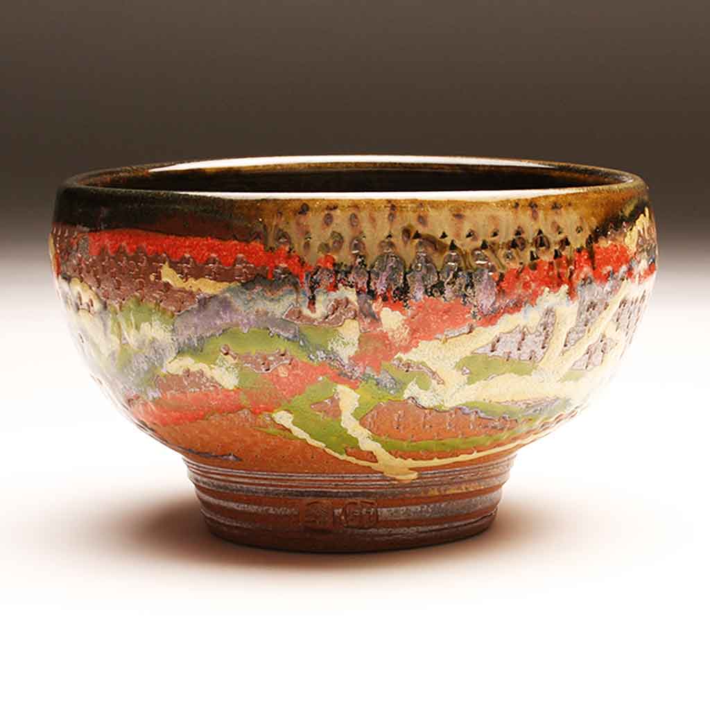 GH272 Medium Woodfired Chattered Serving Bowl