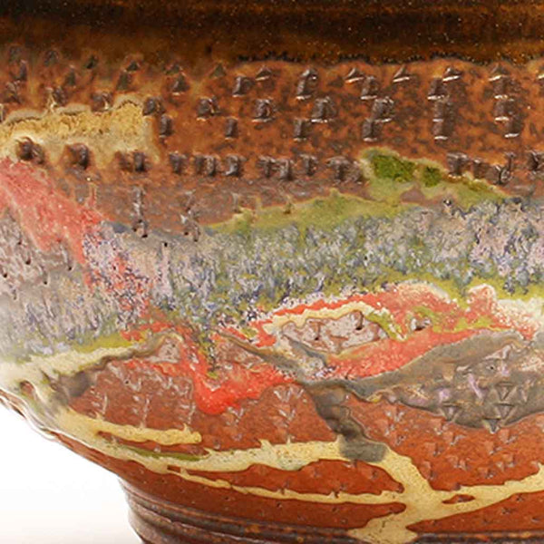 GH272 Medium Woodfired Chattered Serving Bowl