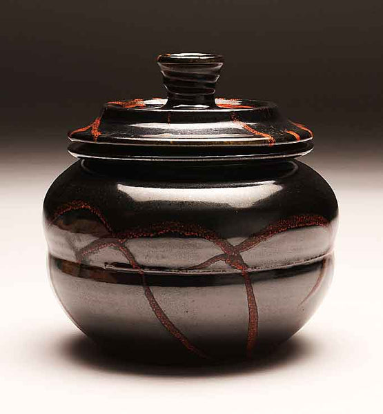 GH279 Black and Red Cookie Jar