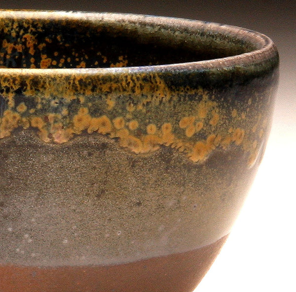 GH031 Small Woodfired Bowl Amber and Gold