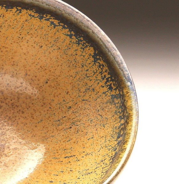 GH031 Small Woodfired Bowl Amber and Gold