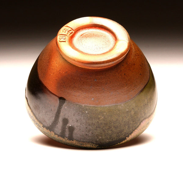 GH031 Small Woodfired Bowl Amber and Gold