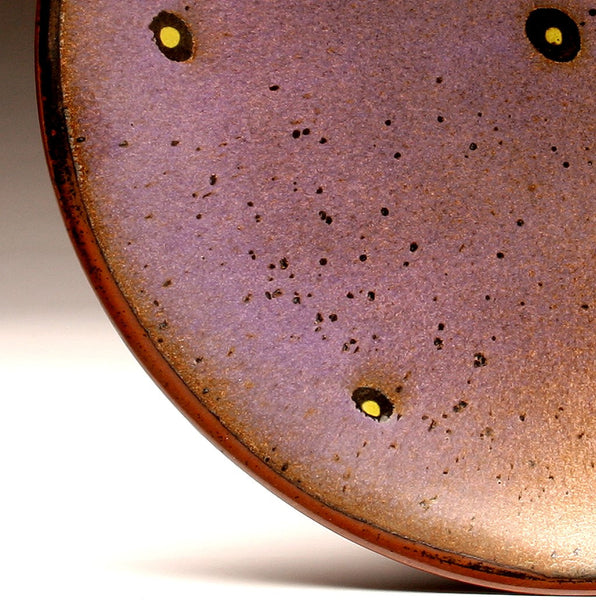 DH008 Large 15" Purple and Tenmoku Spotted Platter