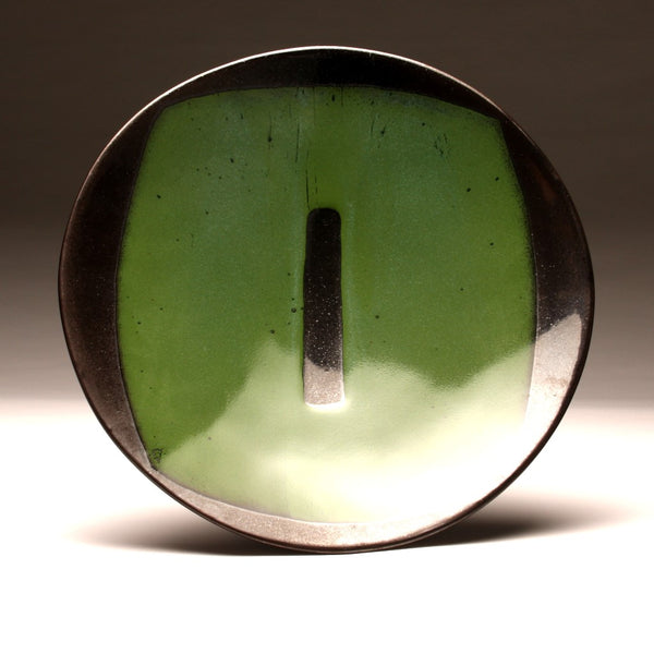 DH009 Extra Large 18" Platter Black and Green "Portal"