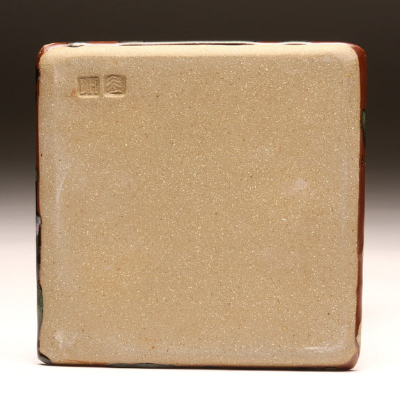 DH063 Square Plate with Trailed Glazes