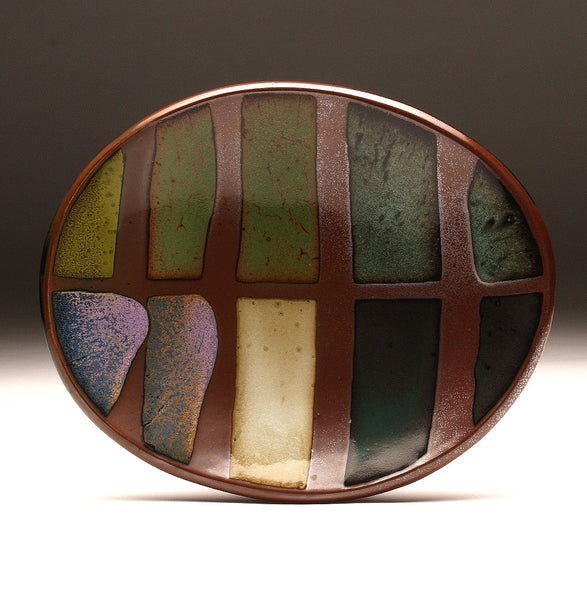 DH075 Medium Multi-Colored Oval Platter