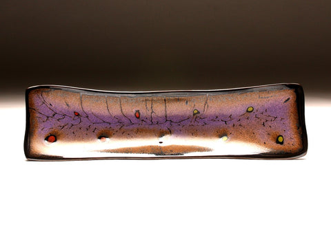 DH080 Relish Tray in Black, Purple, Chartreuse and Red Spots