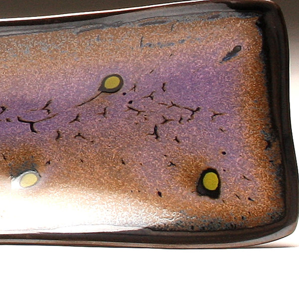 DH080 Relish Tray in Black, Purple, Chartreuse and Red Spots