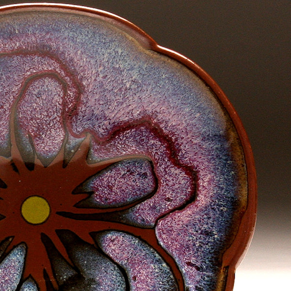 DH096 8" Copper Red and Tenmoku Flower