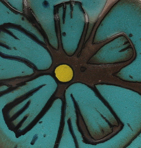 DH097 Rich Teal over Black Flower