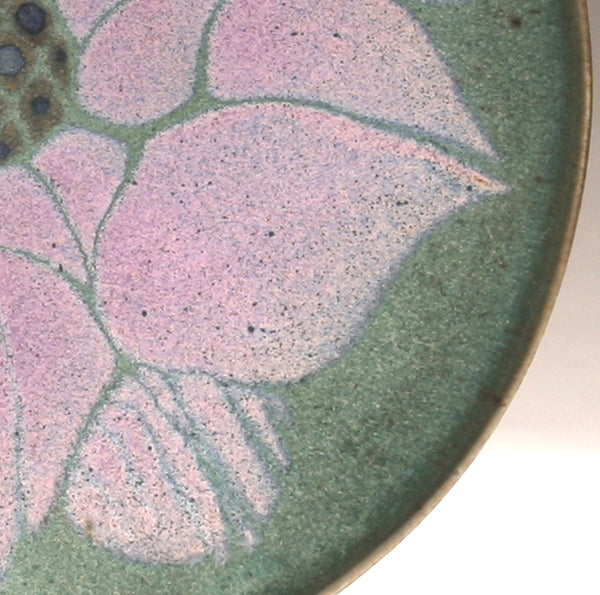 DH016 11" Purple over Teal Flower Platter