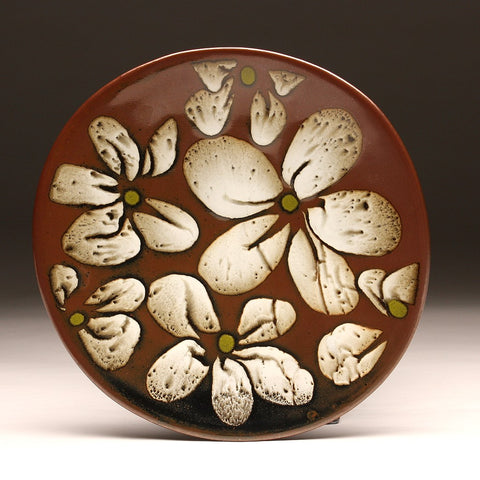 DH209 11" White Flower Platter