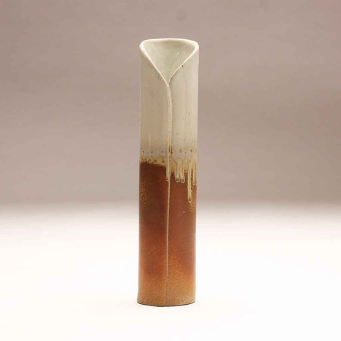 DH295 White and Natural Tall Cylinder Vase
