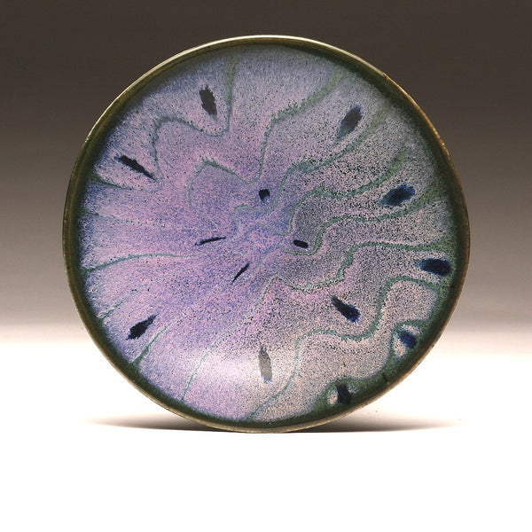 DH038 8" Purple and Teal Waves Platter