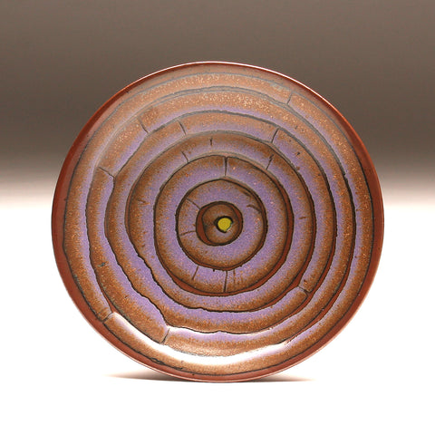 DH259  8" Platter, Tenmoku and Purple "Eye"