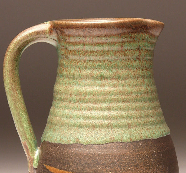 GH019 Woodfired Pitcher with Green Top