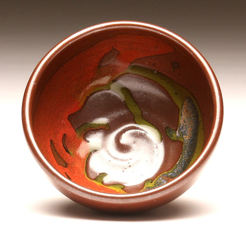 GH072 Small Woodfired Bowl in Persimmon
