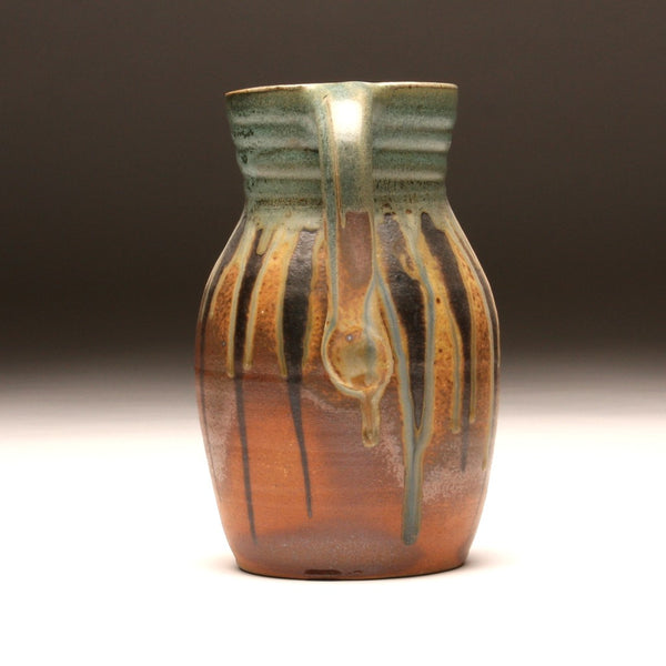 GH112 half-gallon pitcher woodfired teal and ash