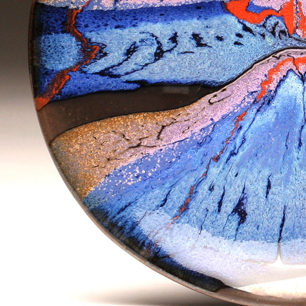 DH202 8" Landscape Platter in Blue, Red, Purple, and Black