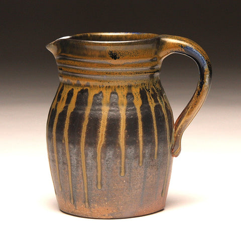 GH208 quart pitcher woodfired black and gold