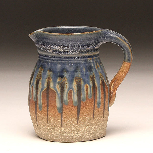 GH213 quart pitcher woodfired blue and ash