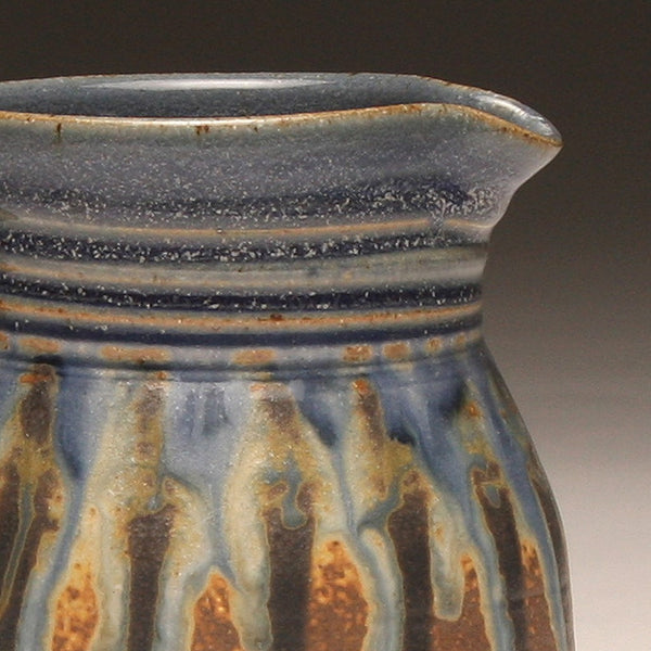 GH213 quart pitcher woodfired blue and ash