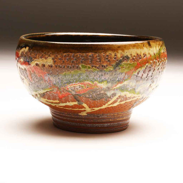 GH272 Medium Woodfired Chattered Serving Bowl
